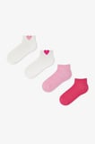 Pembe Kız Çocuk Pink Heart 4'lü Patik Çorap