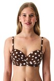 Renkli Polka Dot Lotus Straplez Bikini Üstü