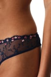 Lacivert Broidery Brazilian Külot