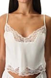 Kırık Beyaz Chiffon Lace Dantel Atlet