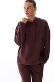 Kahverengi Oversize Kapüşonlu Sweatshirt