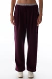Bordo Katmanlı Geniş Paça Pantolon