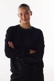 siyah oversize bisiklet yaka sweatshirt