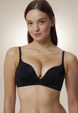 #Hiççamaşırı Siyah Decollette Push Up Balensiz Sütyen