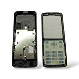 Nokia 6300 Kasa Nokia 6300 Uyumlu Kasa Siyah Renk Orta Kasa ön kapak Arka Kapak Tuş Takımı Full Set