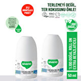 Siveno %100 Doğal Roll-On Beyazlatıcı Etkili Deodorant Ter Kokusu Önleyici Bitkisel Lekesiz Vegan 50 ml X 2 Adet