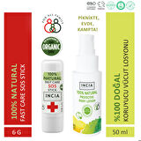 INCIA %100 Doğal Koruyucu Vücut Losyonu Sprey Yenidoğan 50 ml & INCIA %100 Doğal SOS Stick 6 G Set