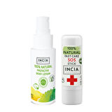 INCIA %100 Doğal Koruyucu Vücut Losyonu Sprey Yenidoğan 50 ml & INCIA %100 Doğal SOS Stick 6 G Set