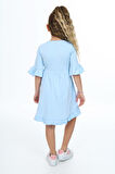 LOVE GÜL BASKILI FİYONKLU ELBİSE 235980