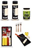 Rich Master Akrilik Boya Krem 500ccx2 .dolap Boyama + Mobilya Boyama Seti Vernik Set