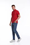 Kırmızı Regular Fit %100 Pamuk Polo Yaka Tişört | XL