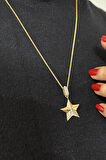 Klipsli Halka Altın Yıldız Kolye