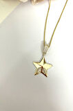 Klipsli Halka Altın Yıldız Kolye