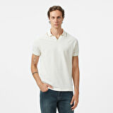 Nautica Erkek Krem Classic Fit Polo Yaka T-Shirt