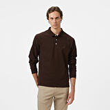 Nautica Erkek Kahverengi Classic Fit Uzun Kollu Polo Yaka T-Shirt