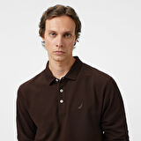 Nautica Erkek Kahverengi Classic Fit Uzun Kollu Polo Yaka T-Shirt