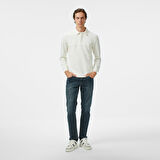 Nautica Erkek Krem Classic Fit Uzun Kollu Polo Yaka T-Shirt