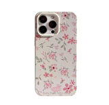 Pembe Çiçek Baskılı iPhone 16 Pro Max Telefon Kılıfı