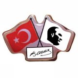 Vatan Vt627 Rozet İkili Bayraklı Atalı İmza 30 Lu (1 Paket 30 Adet)