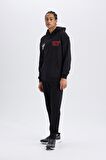 DeFactoFit NBA Chicago Bulls Boxy Fit Kapüşonlu Kalın Sweatshirt D6574AX25SPBK81