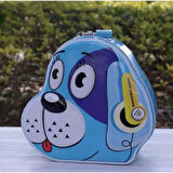 Köpek Tasarımlı Kumbara Anahtarlı Kilit Çelik Yapılı, 15x14x7.5 cm, Çocuklar İçin Sevimli Tasarruf