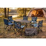 Katlanabilir 120 cm Portatif Masa ve 6 Sandalye Kamp Seti