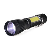 LED El Feneri Ultra Yüksek Güçlü 300 Metre Aydınlatma 4 Mod Metal Gövde, Şarj Edilebilir Pil Dahil
