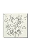 TATİL ETKİNLİĞİ-2'li Tuval Boyama Seti. 20x20 CM UV baskı + 6 Akrilik Boya + 1 Fırça-MODEL-47