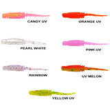 Ryuji Rock Worm 4cm Kokulu Silikon Yem (12 adet) UV MELON-Standart