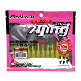 Ryuji Rock Worm 4cm Kokulu Silikon Yem (12 adet) UV MELON-Standart