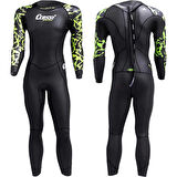 Cressi Kuwae Man Yüzücü Elbisesi BLACK/GREEN-2MM - NO:3 / M