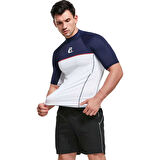 Cressi Shield Rash Guard Man T-Shirt WHITE - BLUE-XL - NO:5