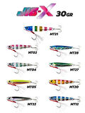 Fujin Jig-X 30gr Light Jigging jig Yem MT24 Blue Pink Tail Glow