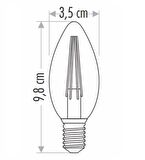 Cata CT-4066 4W 220V E14 Duylu Led Rustik Ampul Günışığı