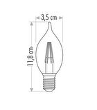 Cata CT-4281 4W 220V E14 Duylu Led Rustik Kıvrık Ampul Amber Renk 5 Adet