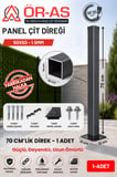 Panel Çit Direği Aksesuarlı-(-70cm-)Renk Antrasit Gri
