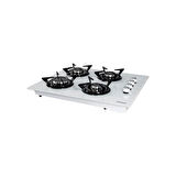 LUXELL 2 Lİ BEYAZ  CAM SET (DAVLUMBAZ-SET ÜSTÜ OCAK)