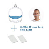 ResMed AirFit N30i CPAP Burun Maskesi STD Boy+ResMed S9 ve Air Serisi Filtre 2’li Paket