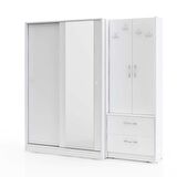 abre vm-300348 BEYAZ VESTİYER PORTMANTO AYAKKABILIK