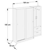 abre vm-300348 BEYAZ VESTİYER PORTMANTO AYAKKABILIK