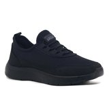 Erkek Siyah Spor Ayakkabı Lastik Bağcıklı Hafif Esnek Taban Rahat Günlük Sneaker Yürüyüş Ayakkabısı tarz1434
