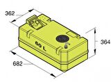 Vetus su tankı. Polietilen. Ø38 mm dolum ağızı, Ø 16mm havalandırma 60 Litre