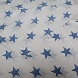 Nevresimlik Kumaş 100*240 cm Mavi Yıldız Desenli Metrelik Çarşaf Yastık Ev Tekstil Kumaşı