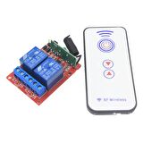 DC 12V 2 Kanallı 433MHz Kablosuz RF Alıcılı Röle Modülü