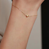 14 Ayar Altın Mini Kalp Bileklik