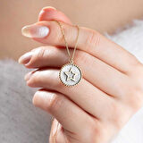 14 Ayar Altın Çerçeveli Yıldız Kolye