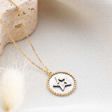 14 Ayar Altın Çerçeveli Yıldız Kolye