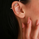 14 Ayar Altın Taşlı Kalp Helix Tragus