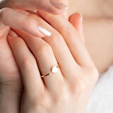 14 Ayar Altın Açık Tasarımlı Kalp Yüzük