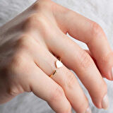 14 Ayar Altın Açık Tasarımlı Kalp Yüzük